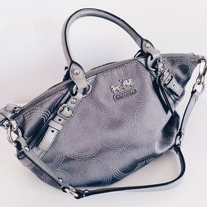 Coach bag grey with light blue interior